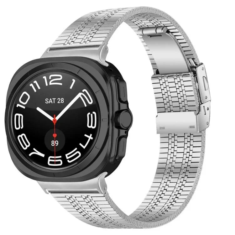 Dây đồng hồ thép không gỉ năm hạt khóa rùa, dành cho Samsung Galaxy Watch Ultra 47mm / Ultra 2025
