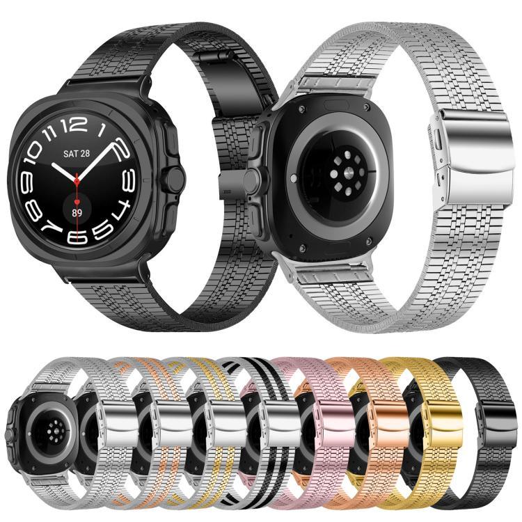 Dây đồng hồ thép không gỉ năm hạt khóa rùa, dành cho Samsung Galaxy Watch Ultra 47mm / Ultra 2025