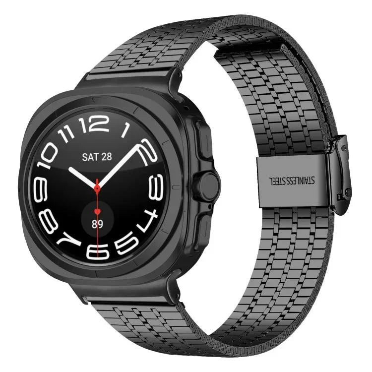 Dây đồng hồ thép không gỉ khóa bảy hạt, dành cho Samsung Galaxy Watch Ultra 47mm / Ultra 2025