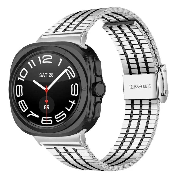 Dây đồng hồ thép không gỉ khóa bảy hạt, dành cho Samsung Galaxy Watch Ultra 47mm / Ultra 2025