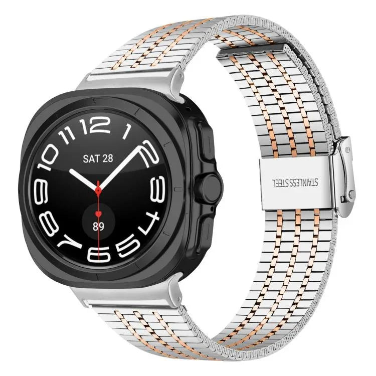 Dây đồng hồ thép không gỉ khóa bảy hạt, dành cho Samsung Galaxy Watch Ultra 47mm / Ultra 2025
