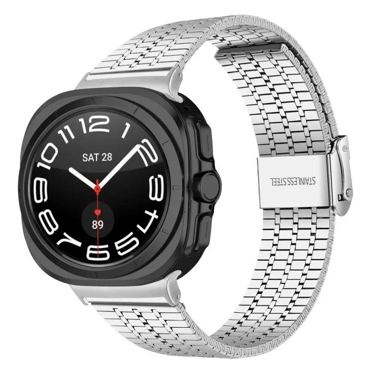 Dây đồng hồ thép không gỉ khóa bảy hạt, dành cho Samsung Galaxy Watch Ultra 47mm / Ultra 2025