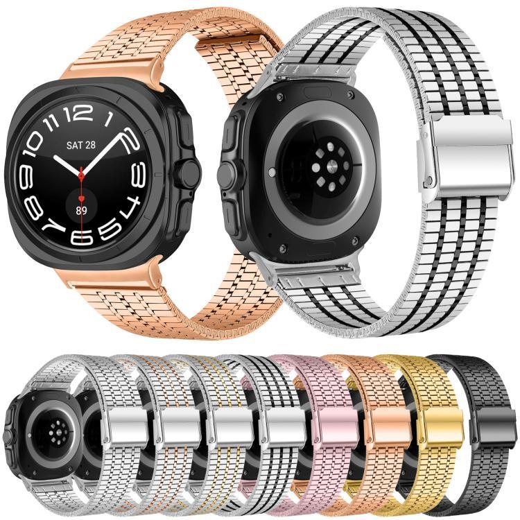 Dây đồng hồ thép không gỉ khóa bảy hạt, dành cho Samsung Galaxy Watch Ultra 47mm / Ultra 2025