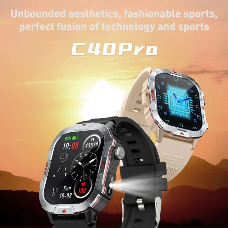 Đồng hồ thông minh thể thao ngoài trời BT màn hình TFT 2.19 inch C40 Pro hỗ trợ theo dõi nhịp tim