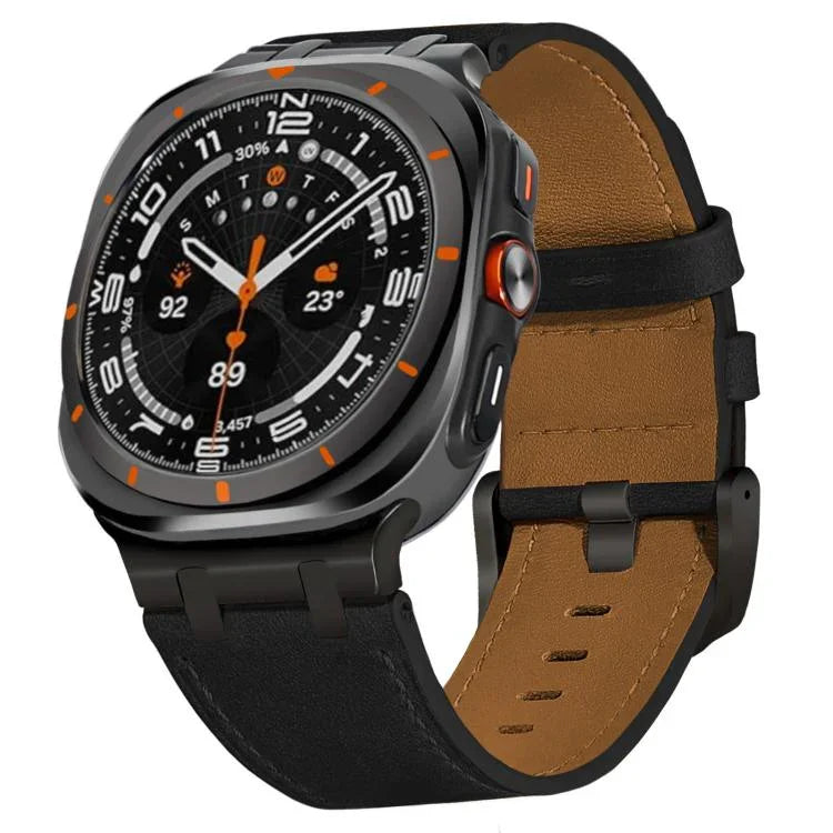 Dây đồng hồ da Crazy Horse, Dành cho Samsung Galaxy Watch8 / Watch8 Classic