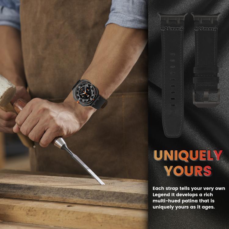 Dây đồng hồ da Crazy Horse, Dành cho Samsung Galaxy Watch8 / Watch8 Classic