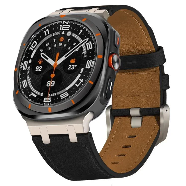 Dây đồng hồ da Crazy Horse, Dành cho Samsung Galaxy Watch8 / Watch8 Classic