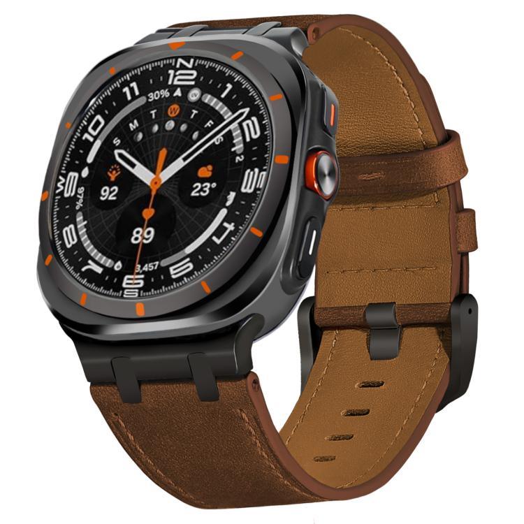 Dây đồng hồ da Crazy Horse, Dành cho Samsung Galaxy Watch8 / Watch8 Classic