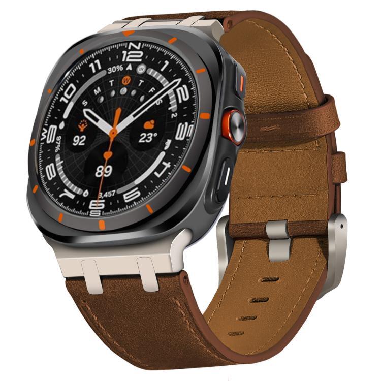 Dây đồng hồ da Crazy Horse, Dành cho Samsung Galaxy Watch8 / Watch8 Classic