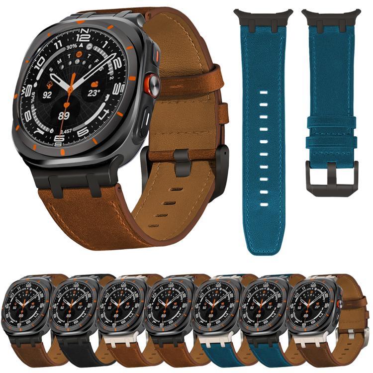 Dây đồng hồ da Crazy Horse, Dành cho Samsung Galaxy Watch8 / Watch8 Classic