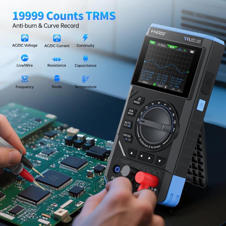 Đồng hồ vạn năng kỹ thuật số 3 trong 1 FNIRSI DST210, máy hiện sóng, DST210