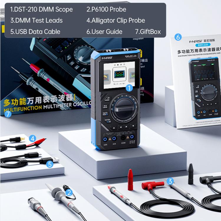 Đồng hồ vạn năng kỹ thuật số 3 trong 1 FNIRSI DST210, máy hiện sóng, DST210