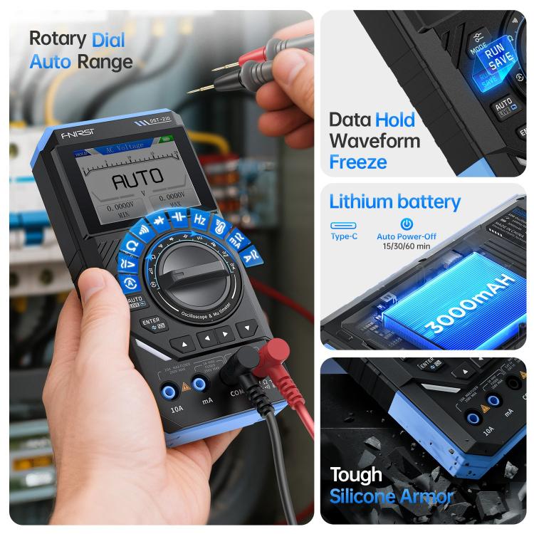 Đồng hồ vạn năng kỹ thuật số 3 trong 1 FNIRSI DST210, máy hiện sóng, DST210