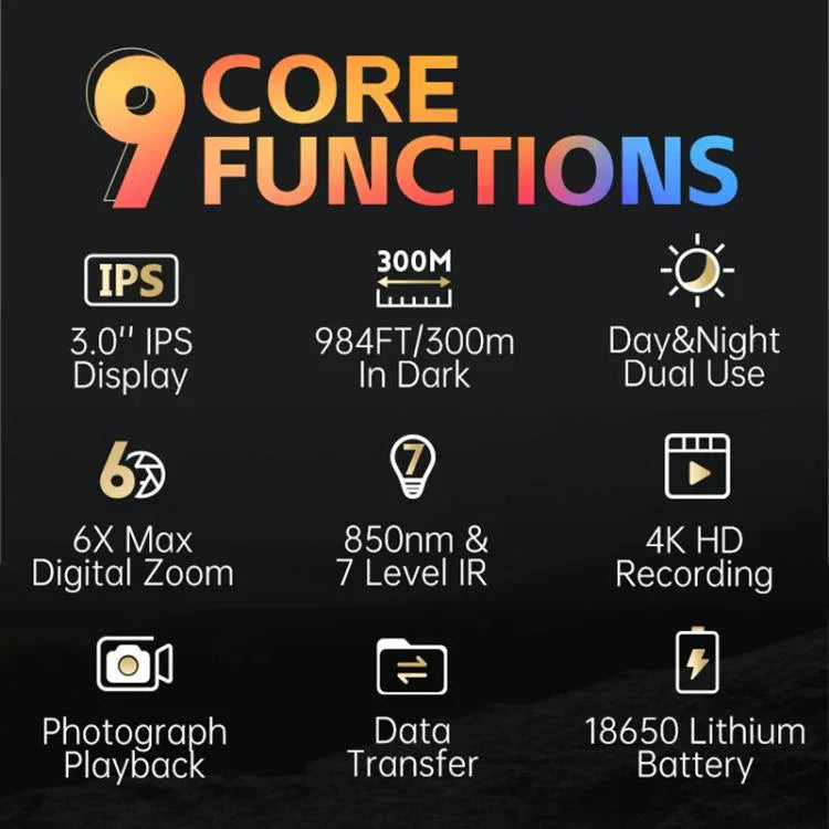 Thiết bị nhìn ban đêm ống nhòm hồng ngoại màu đầy đủ HD 4K nhỏ gọn FNIRSI NVS-40, NVS-40