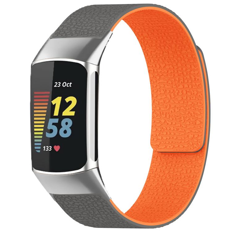xDfind Litchi Texture Magnetic Silicone Watch Band, For Fitbit Charge 5 / Charge 6, For Fitbit Versa 4/Versa3/Sense2/Sense, For Fitbit Luxe / Special Edition, For Fitbit Inspire 2 / Ace 3, For Fitbit Charge 4 / Charge 3