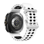 Dây đồng hồ silicone hai màu lỗ đôi khóa bạc Ocean, Dành cho Samsung Galaxy Watch Ultra / Ultra 2025