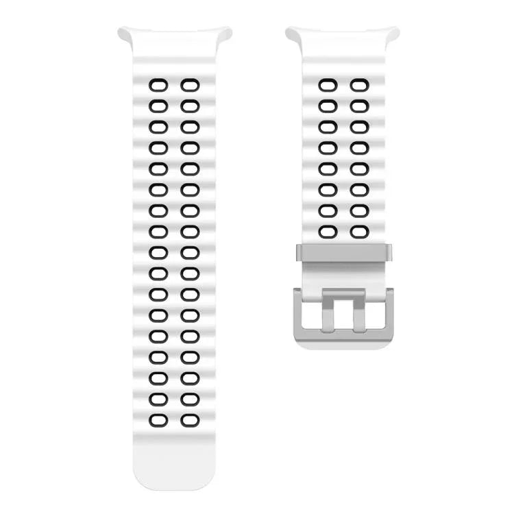 Dây đồng hồ silicone hai màu lỗ đôi khóa bạc Ocean, Dành cho Samsung Galaxy Watch Ultra / Ultra 2025