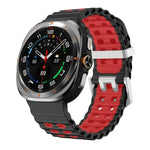 Dây đồng hồ silicone hai màu lỗ đôi khóa bạc Ocean, Dành cho Samsung Galaxy Watch Ultra / Ultra 2025