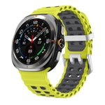 Dây đồng hồ silicone hai màu lỗ đôi khóa bạc Ocean, Dành cho Samsung Galaxy Watch Ultra / Ultra 2025