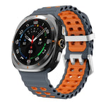 Dây đồng hồ silicone hai màu lỗ đôi khóa bạc Ocean, Dành cho Samsung Galaxy Watch Ultra / Ultra 2025