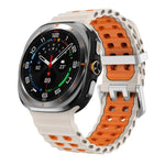 Dây đồng hồ silicone hai màu lỗ đôi khóa bạc Ocean, Dành cho Samsung Galaxy Watch Ultra / Ultra 2025