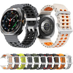 Dây đồng hồ silicone hai màu lỗ đôi khóa bạc Ocean, Dành cho Samsung Galaxy Watch Ultra / Ultra 2025