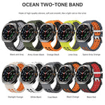 Dây đồng hồ silicone hai màu lỗ đôi khóa bạc Ocean, Dành cho Samsung Galaxy Watch Ultra / Ultra 2025
