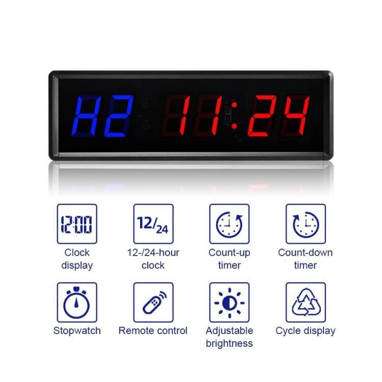 Bộ hẹn giờ tập thể dục đa chức năng KYX--0015 1.5 inch 6 chữ số, cắm điện AU, US, EU, UK