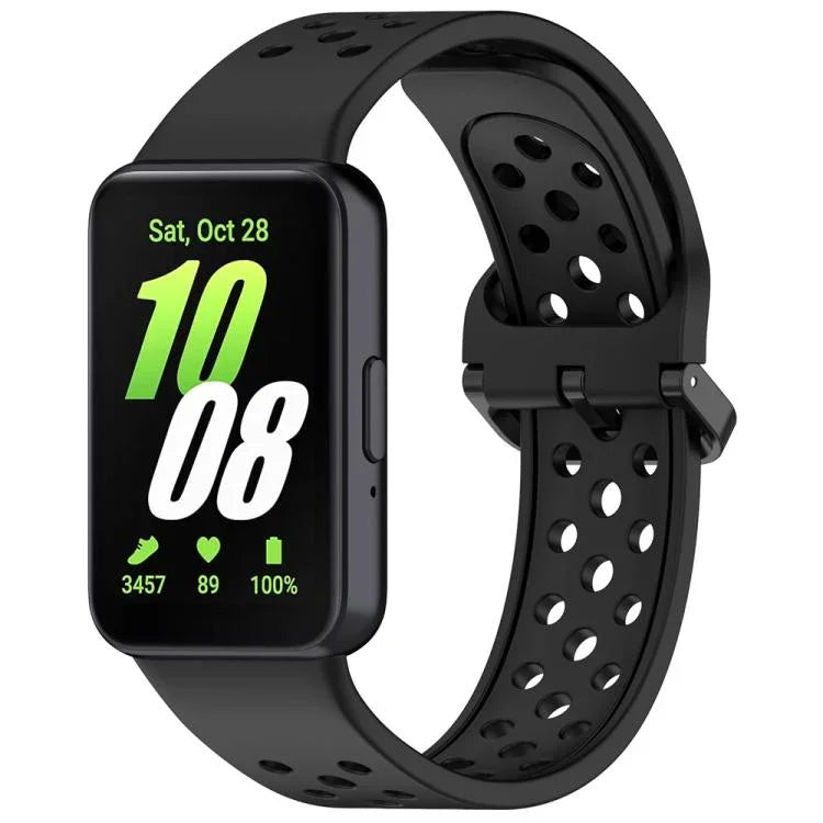 Dây đồng hồ silicone thoáng khí màu trơn khóa nhiều màu xDfind, Dành cho Samsung Galaxy Fit3