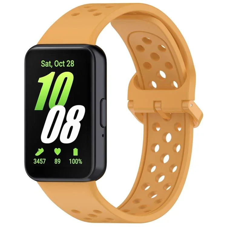 Dây đồng hồ silicone thoáng khí màu trơn khóa nhiều màu xDfind, Dành cho Samsung Galaxy Fit3