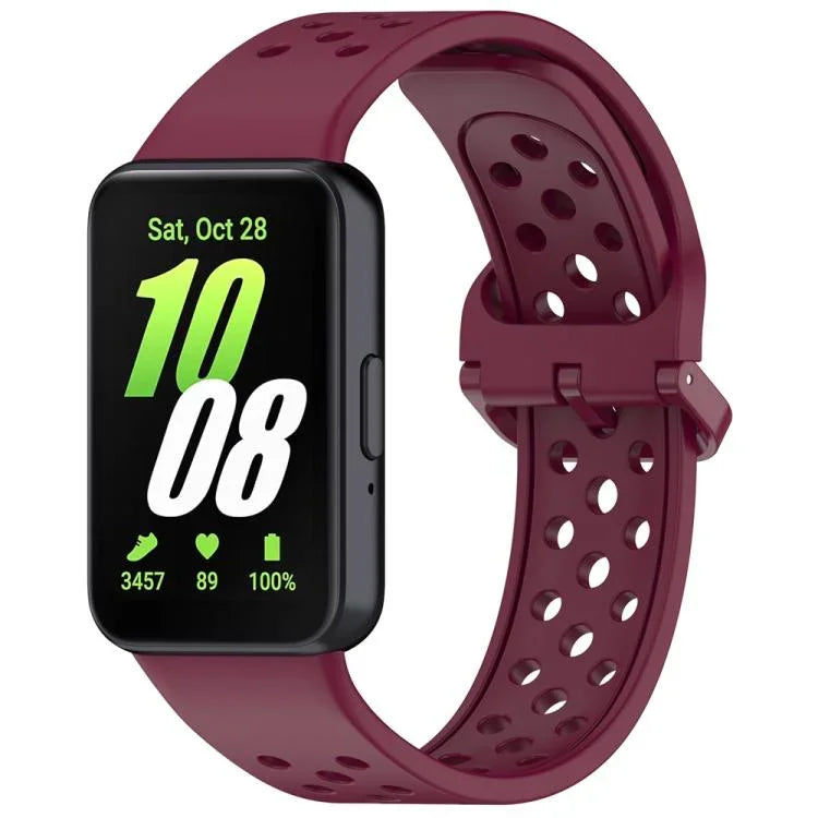 Dây đồng hồ silicone thoáng khí màu trơn khóa nhiều màu xDfind, Dành cho Samsung Galaxy Fit3