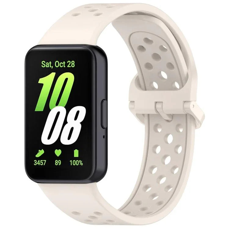 Dây đồng hồ silicone thoáng khí màu trơn khóa nhiều màu xDfind, Dành cho Samsung Galaxy Fit3