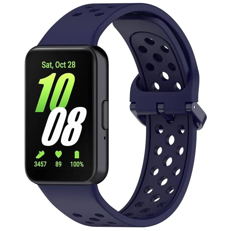 Dây đồng hồ silicone thoáng khí màu trơn khóa nhiều màu xDfind, Dành cho Samsung Galaxy Fit3