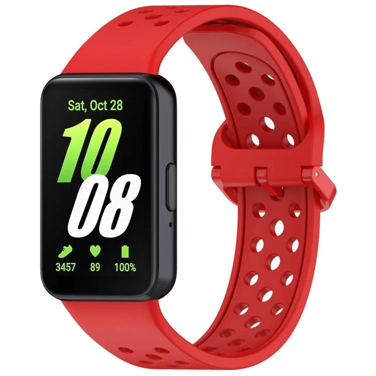 Dây đồng hồ silicone thoáng khí màu trơn khóa nhiều màu xDfind, Dành cho Samsung Galaxy Fit3