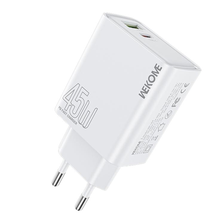 WK WP-U64 Sạc nhanh Kinkong Flash Charge 45W cổng USB+Type-C, phích cắm EU, phích cắm UK, phích cắm US