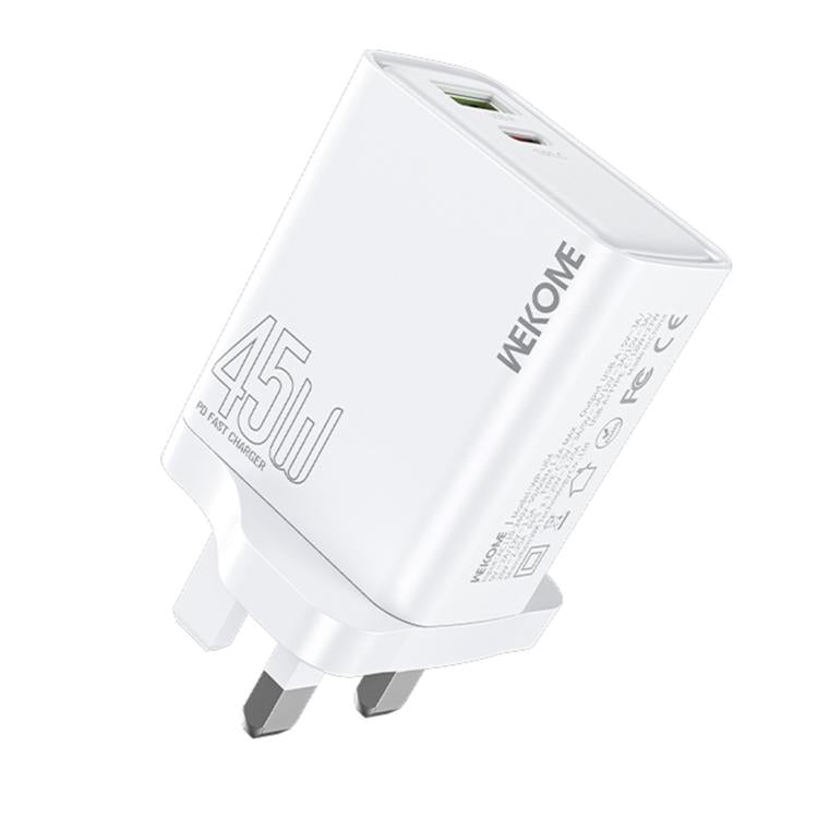 WK WP-U64 Sạc nhanh Kinkong Flash Charge 45W cổng USB+Type-C, phích cắm EU, phích cắm UK, phích cắm US