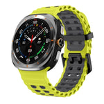 Dây đồng hồ silicone hai hàng lỗ hai màu xDfind Black Buckle Ocean, Dành cho Samsung Galaxy Watch Ultra 47mm / Ultra 2025, Dành cho Samsung Galaxy Watch8 / 8 Classic