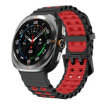 Dây đồng hồ silicone hai hàng lỗ hai màu xDfind Black Buckle Ocean, Dành cho Samsung Galaxy Watch Ultra 47mm / Ultra 2025, Dành cho Samsung Galaxy Watch8 / 8 Classic