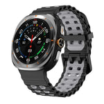 Dây đồng hồ silicone hai hàng lỗ hai màu xDfind Black Buckle Ocean, Dành cho Samsung Galaxy Watch Ultra 47mm / Ultra 2025, Dành cho Samsung Galaxy Watch8 / 8 Classic