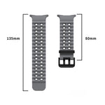 Dây đồng hồ silicone hai hàng lỗ hai màu xDfind Black Buckle Ocean, Dành cho Samsung Galaxy Watch Ultra 47mm / Ultra 2025, Dành cho Samsung Galaxy Watch8 / 8 Classic