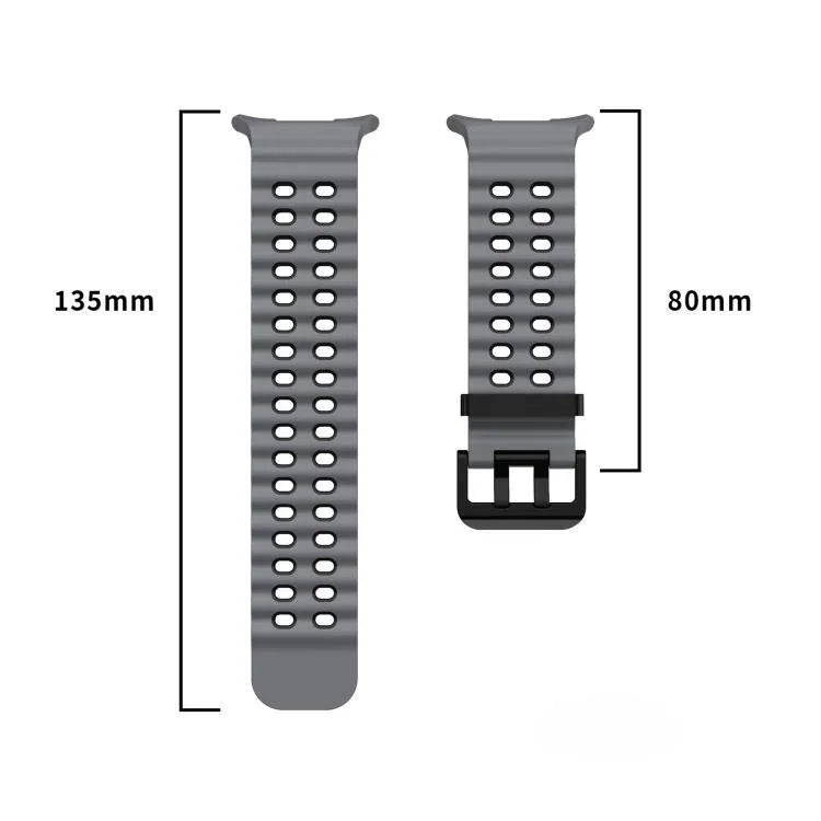 Dây đồng hồ silicone hai hàng lỗ hai màu xDfind Black Buckle Ocean, Dành cho Samsung Galaxy Watch Ultra 47mm / Ultra 2025, Dành cho Samsung Galaxy Watch8 / 8 Classic