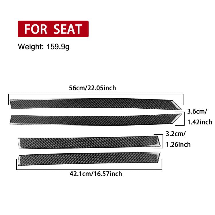 4pcs/Set Carbon Fiber Car Door Panel Decorative Sticker for SEAT Leon 2005-2012, Left and Right Driver, Door Panel