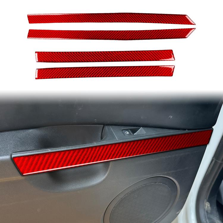 4pcs/Set Carbon Fiber Car Door Panel Decorative Sticker for SEAT Leon 2005-2012, Left and Right Driver, Door Panel