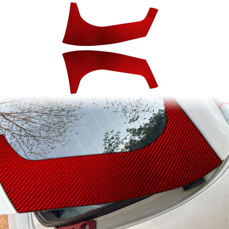 2pcs/Set Carbon Fiber Car Rear Windshield Decorative Sticker for SEAT Leon 2005-2012, Carbon Sheet Style, Left and Right Driver, Rear Windshield
