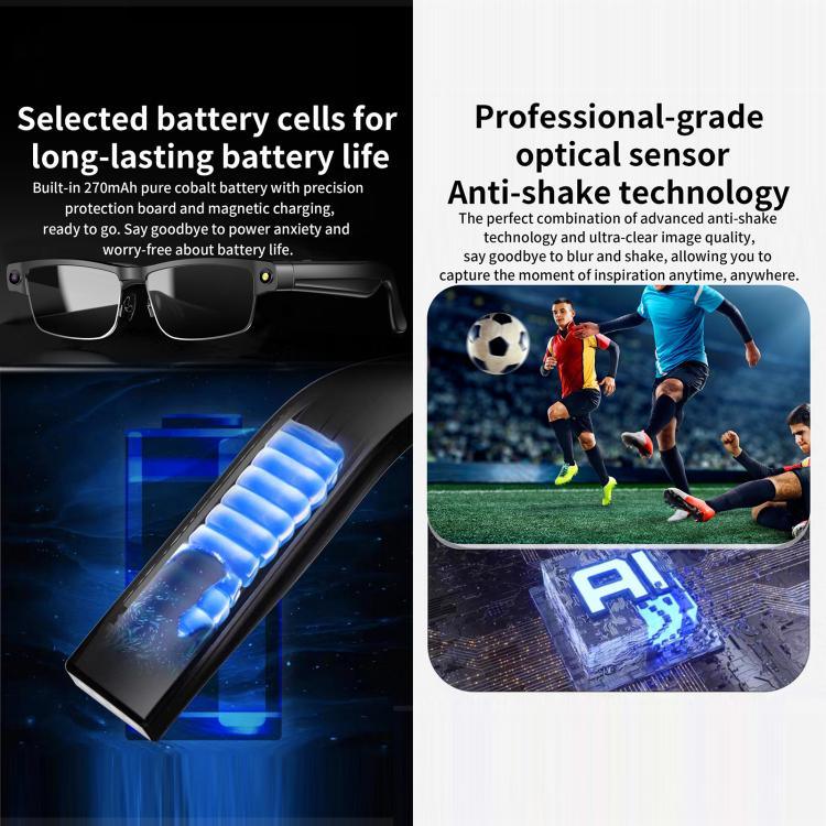 Kính thông minh L802 với camera HD 8MP quay video truyền WiFi trợ lý giọng nói AI tai nghe đeo thông minh