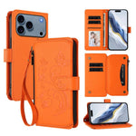 Ví da ốp lưng điện thoại Butterfly Love Flower nhiều thẻ có khóa kéo, dành cho iPhone 17e / 16e, iPhone 17 Pro Max, iPhone 17 Pro, iPhone 17, iPhone Air, iPhone 16 Pro Max