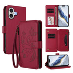 Ví da ốp lưng điện thoại Butterfly Love Flower nhiều thẻ có khóa kéo, dành cho iPhone 17e / 16e, iPhone 17 Pro Max, iPhone 17 Pro, iPhone 17, iPhone Air, iPhone 16 Pro Max