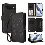 Ví da ốp lưng điện thoại Butterfly Love Flower nhiều thẻ có khóa kéo, dành cho iPhone 17e / 16e, iPhone 17 Pro Max, iPhone 17 Pro, iPhone 17, iPhone Air, iPhone 16 Pro Max
