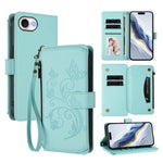 Ví da ốp lưng điện thoại Butterfly Love Flower nhiều thẻ có khóa kéo, dành cho iPhone 17e / 16e, iPhone 17 Pro Max, iPhone 17 Pro, iPhone 17, iPhone Air, iPhone 16 Pro Max