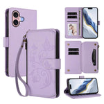 Ví da ốp lưng điện thoại Butterfly Love Flower nhiều thẻ có khóa kéo, dành cho iPhone 16 Pro, iPhone 16 Plus, iPhone 16, iPhone 15 Pro Max, iPhone 15 Pro, iPhone 15 Plus